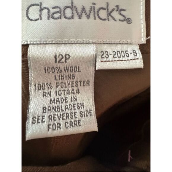 Vintage Chadwick's 100% Wool Women's Brown ALine Midi Skirt sz 12 Preppy Career - Picture 4 of 4